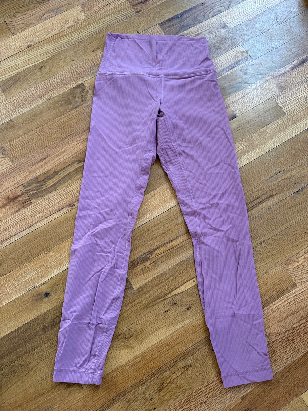 lululemon athletica Ribbed High-Rise Leggings in Mauve